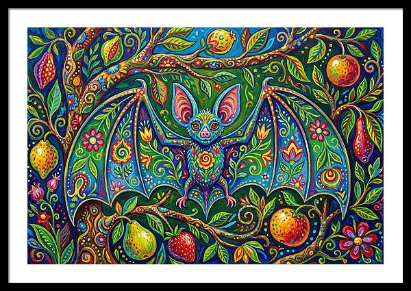 Fruit Bat Among Vibrant Foliage