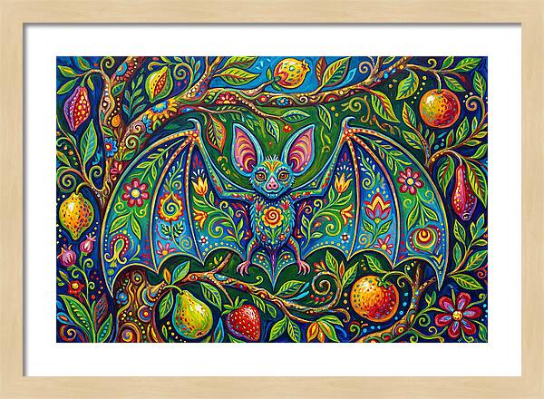Fruit Bat Among Vibrant Foliage