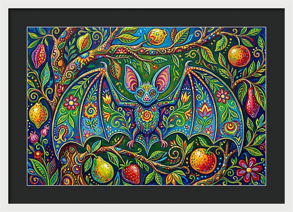 Fruit Bat Among Vibrant Foliage