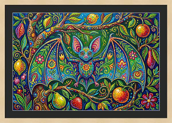 Fruit Bat Among Vibrant Foliage