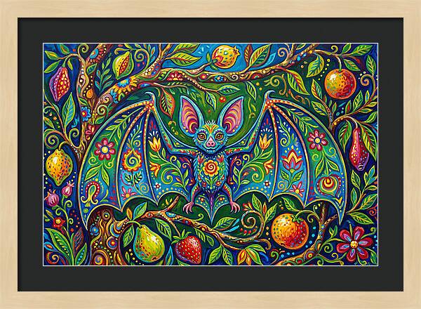 Fruit Bat Among Vibrant Foliage