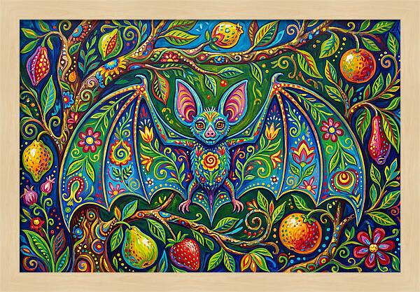 Fruit Bat Among Vibrant Foliage
