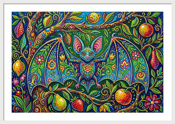 Fruit Bat Among Vibrant Foliage