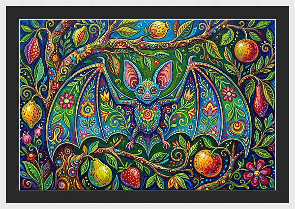 Fruit Bat Among Vibrant Foliage