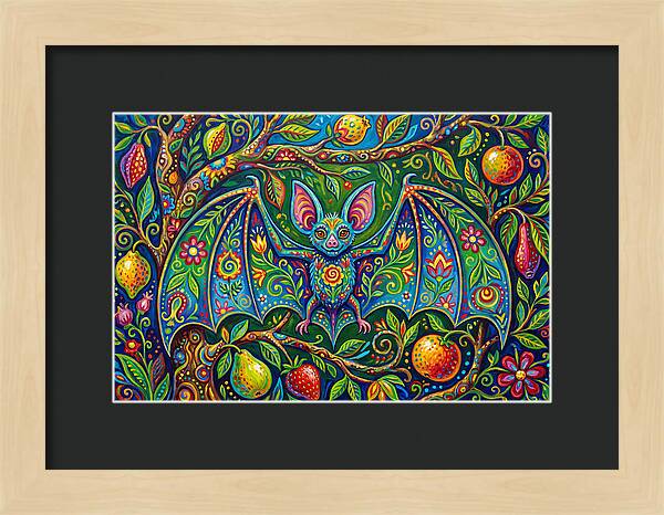 Fruit Bat Among Vibrant Foliage