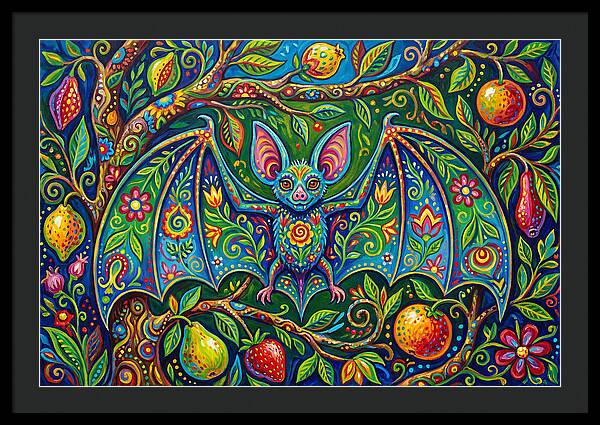 Fruit Bat Among Vibrant Foliage
