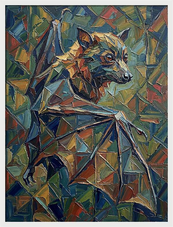 Fruit Bat In Abstract Colors