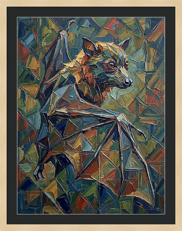 Fruit Bat In Abstract Colors