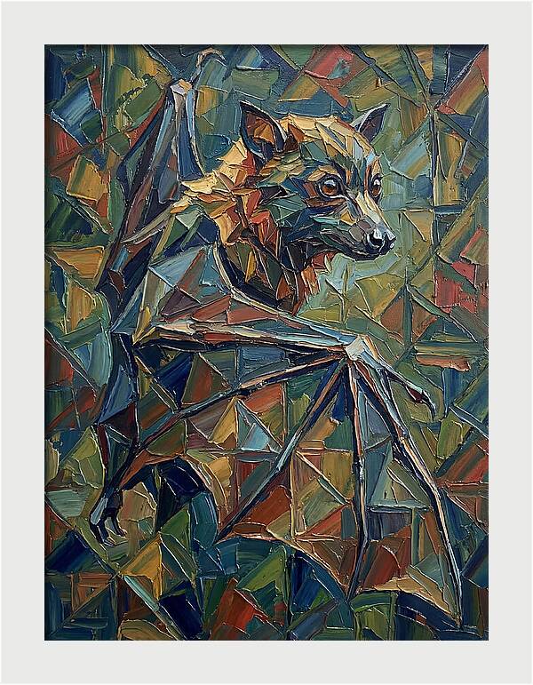 Fruit Bat In Abstract Colors