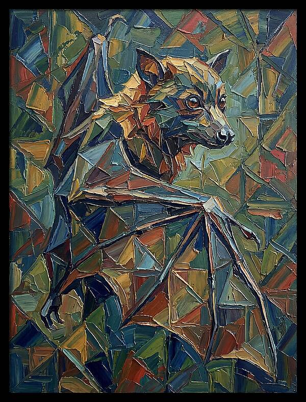 Fruit Bat In Abstract Colors