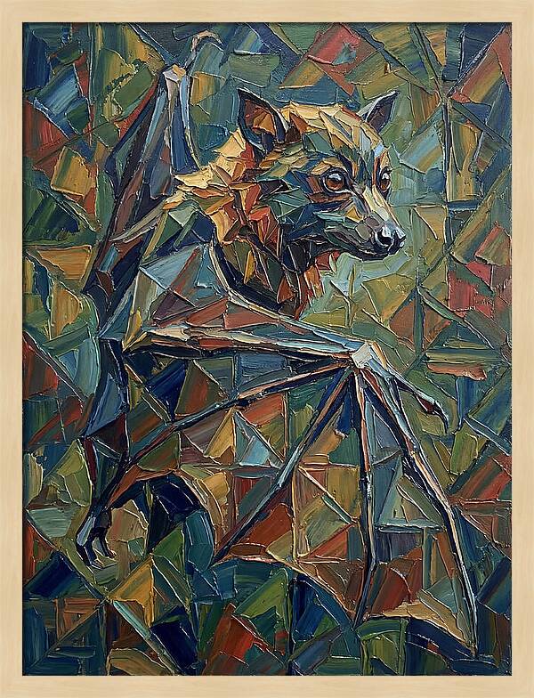 Fruit Bat In Abstract Colors