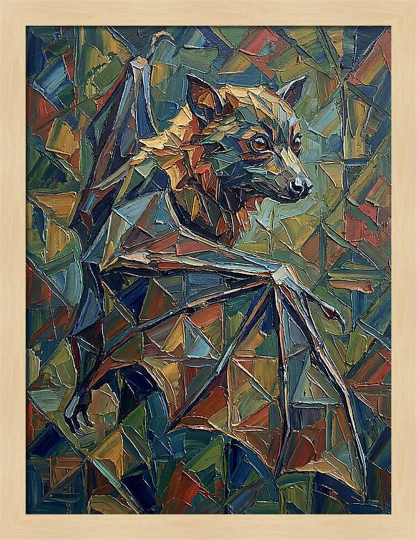 Fruit Bat In Abstract Colors