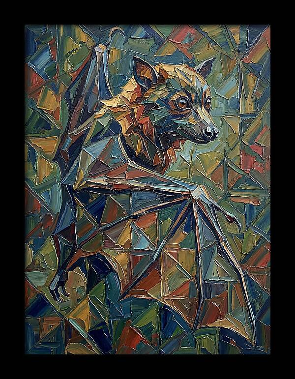 Fruit Bat In Abstract Colors
