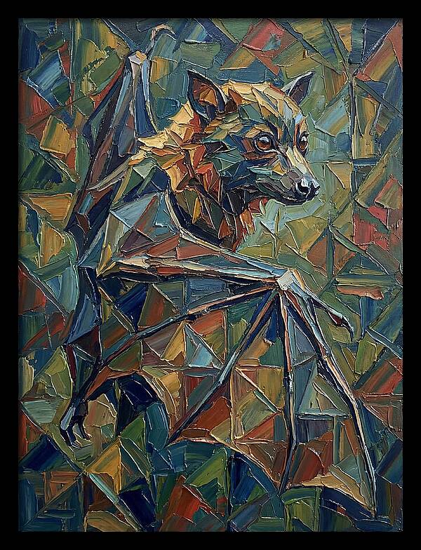 Fruit Bat In Abstract Colors
