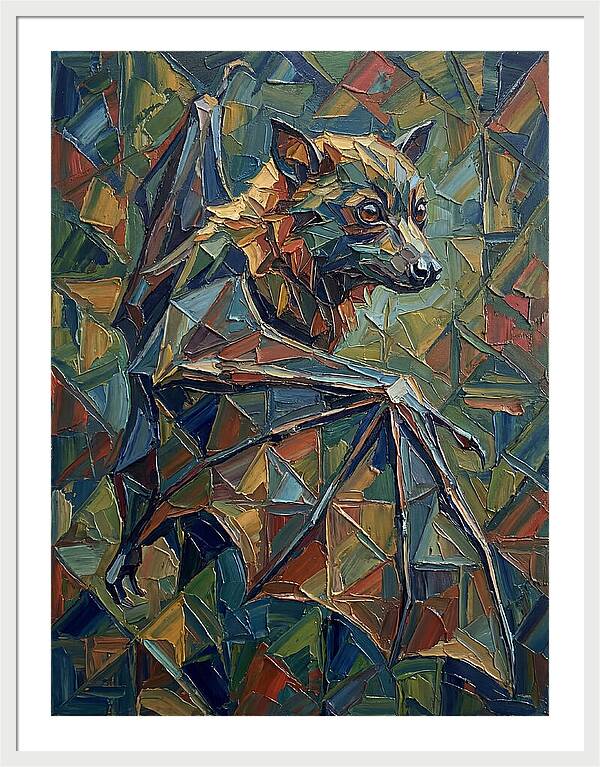 Fruit Bat In Abstract Colors