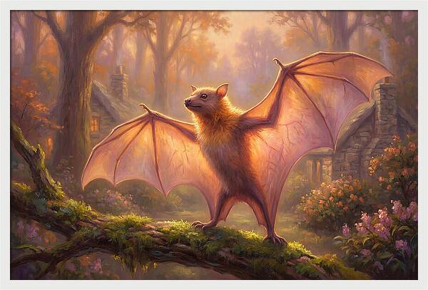 Fruit Bat In Enchanted Forest