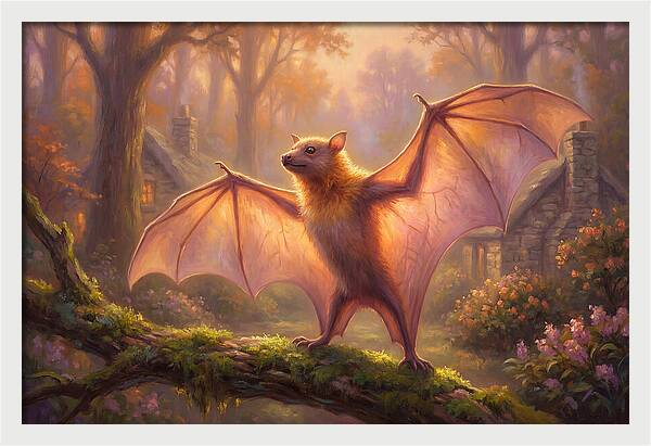 Fruit Bat In Enchanted Forest