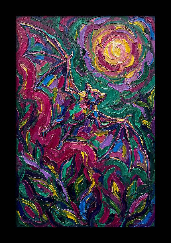 Fruit Bat In Vibrant Flight