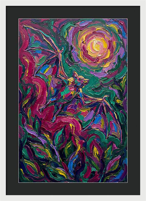 Fruit Bat In Vibrant Flight