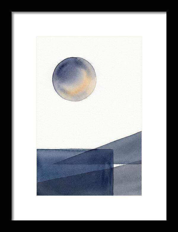 Full Moon Over Abstract Landscape