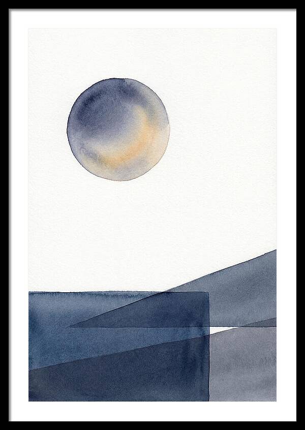 Full Moon Over Abstract Landscape