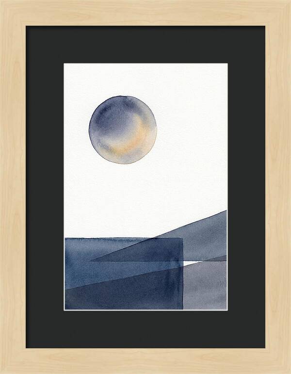 Full Moon Over Abstract Landscape