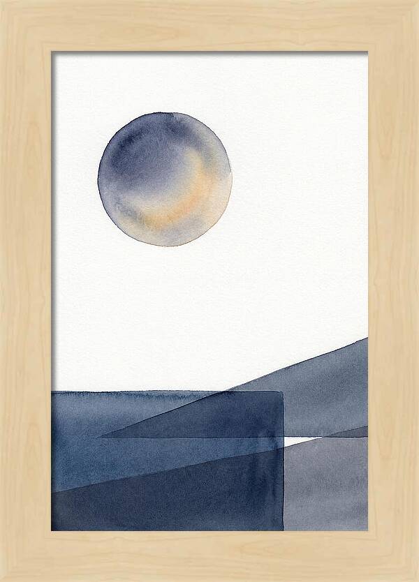 Full Moon Over Abstract Landscape