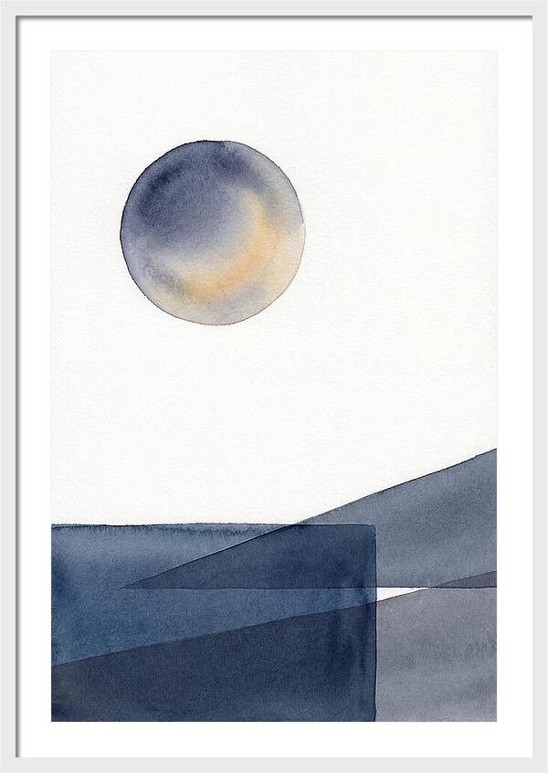 Full Moon Over Abstract Landscape