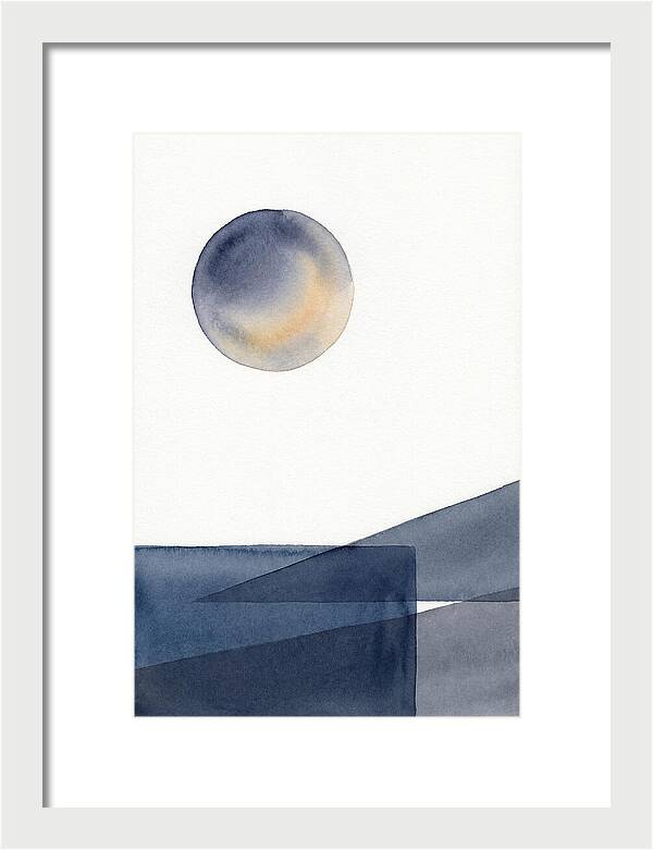 Full Moon Over Abstract Landscape