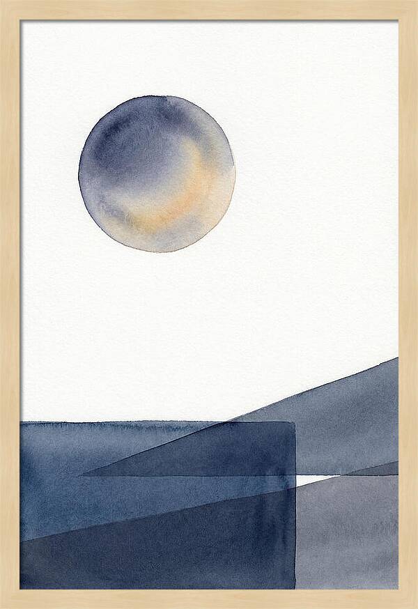 Full Moon Over Abstract Landscape