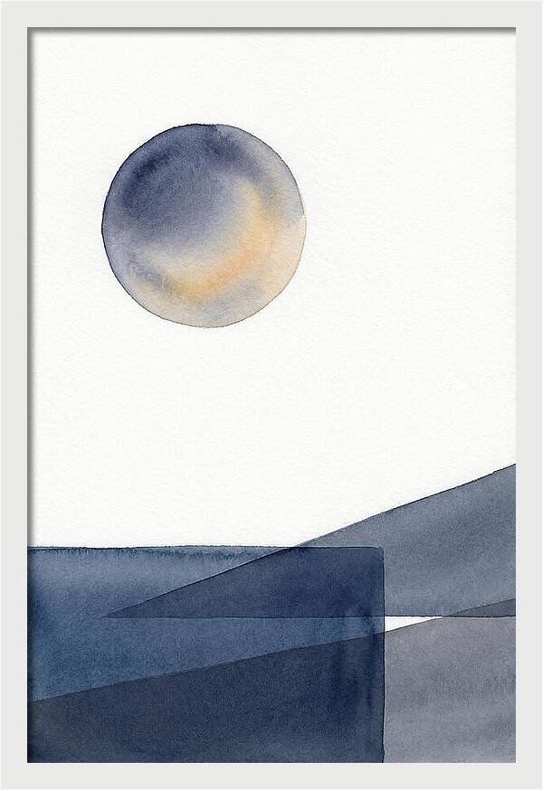 Full Moon Over Abstract Landscape