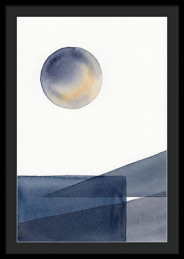 Full Moon Over Abstract Landscape