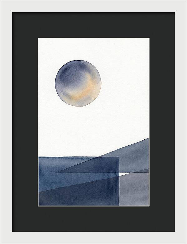 Full Moon Over Abstract Landscape