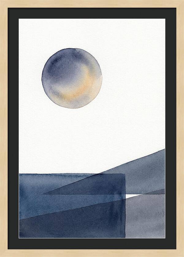 Full Moon Over Abstract Landscape