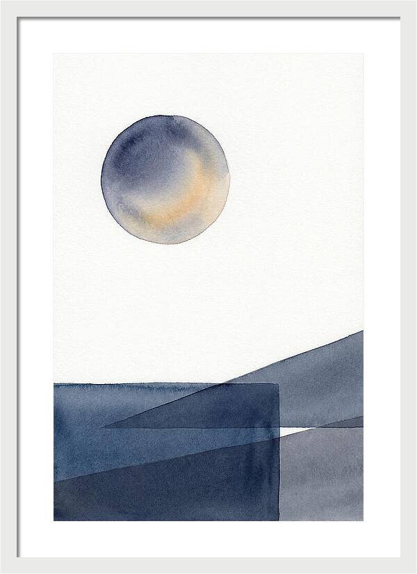 Full Moon Over Abstract Landscape