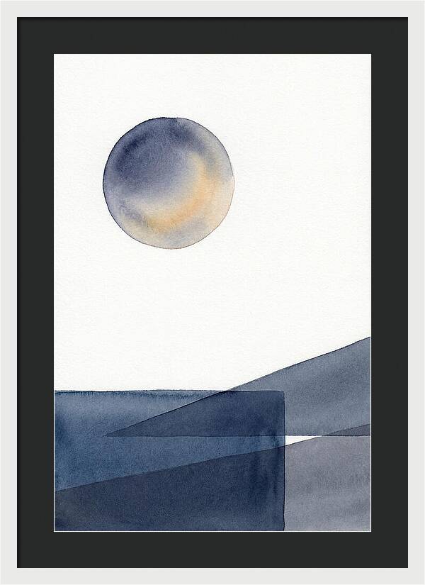 Full Moon Over Abstract Landscape