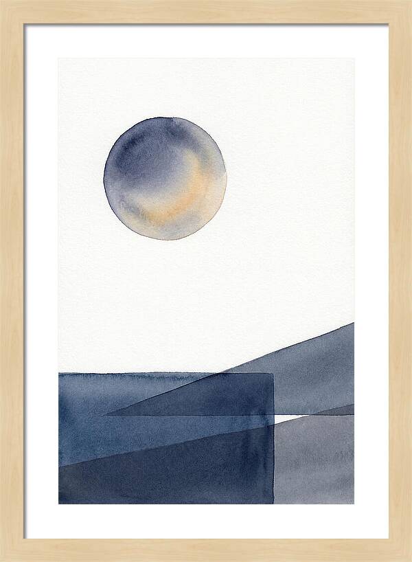 Full Moon Over Abstract Landscape