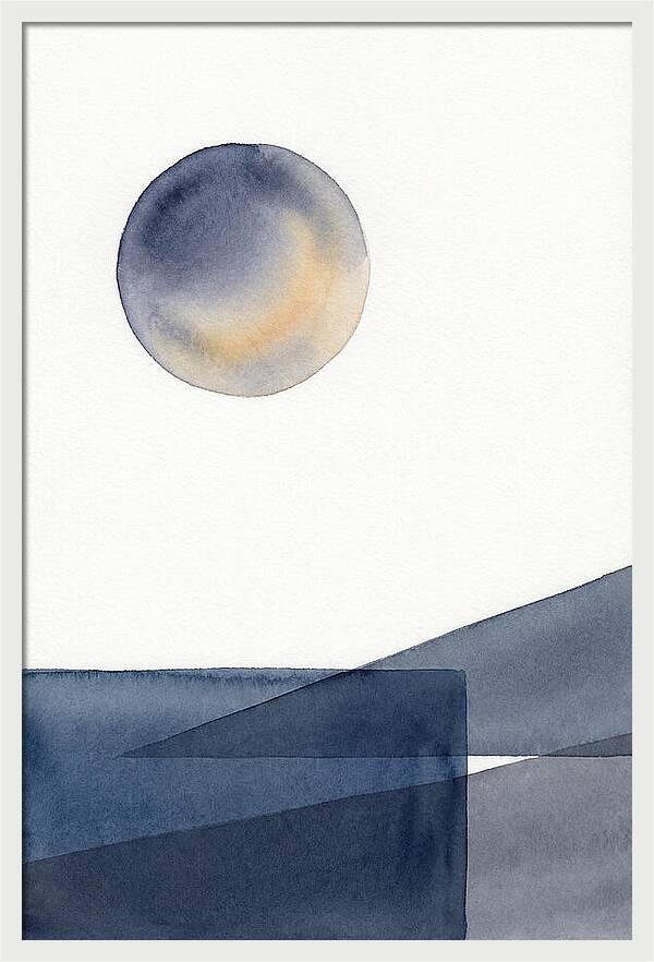 Full Moon Over Abstract Landscape