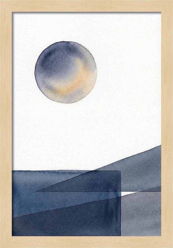 Full Moon Over Abstract Landscape