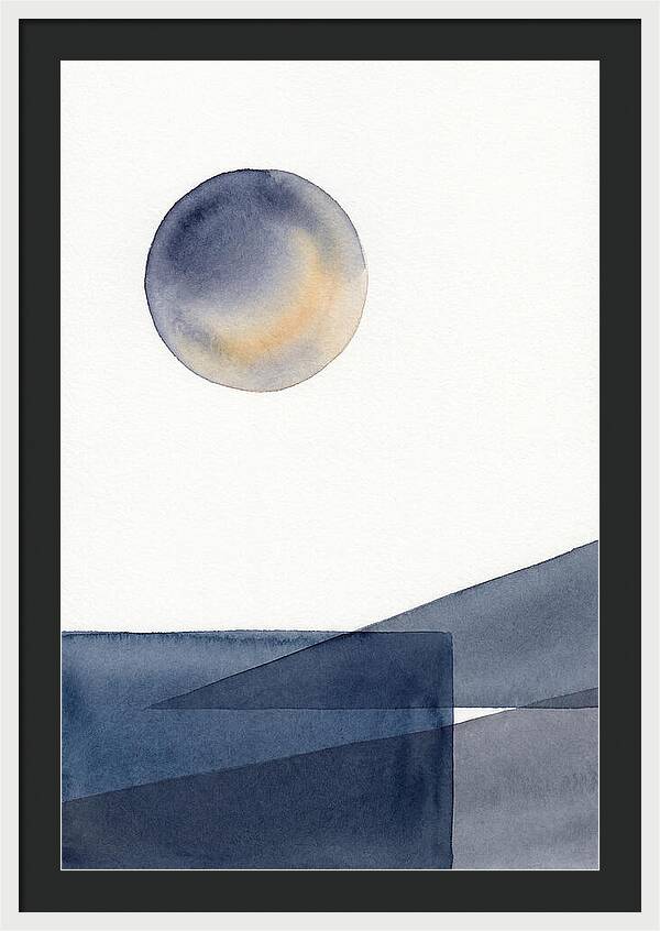 Full Moon Over Abstract Landscape