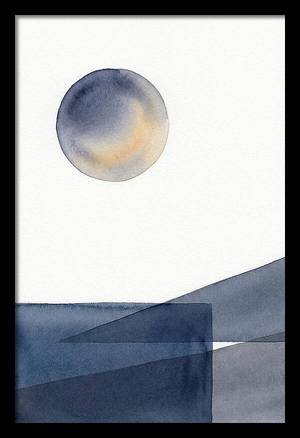 Full Moon Over Abstract Landscape