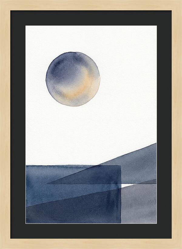 Full Moon Over Abstract Landscape