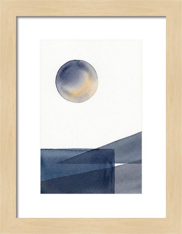 Full Moon Over Abstract Landscape