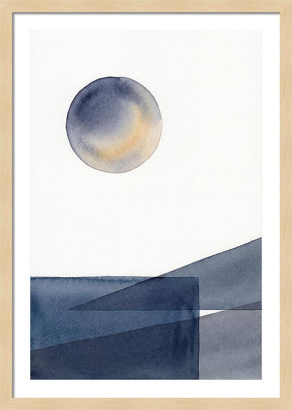 Full Moon Over Abstract Landscape