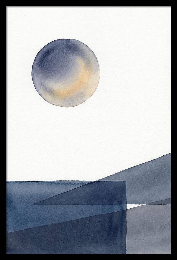 Full Moon Over Abstract Landscape