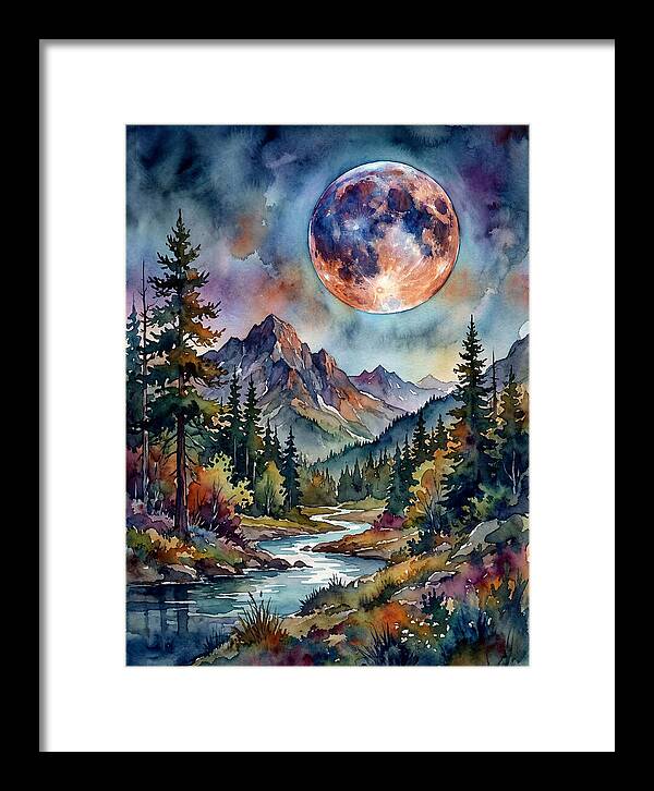 Full Moon Over Mountain Stream