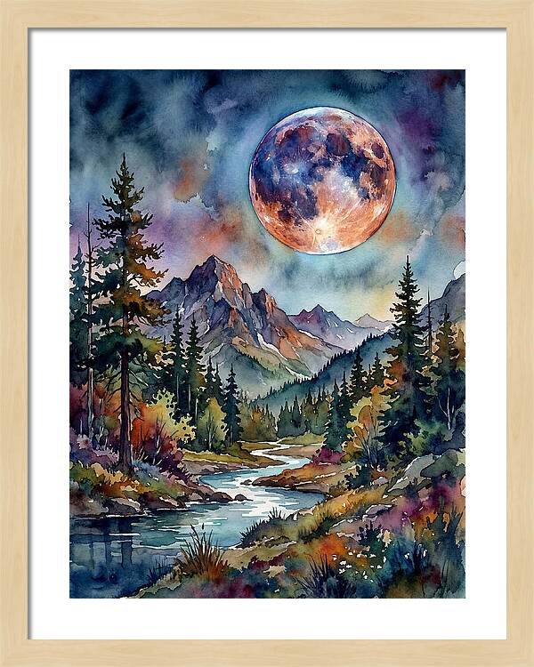 Full Moon Over Mountain Stream