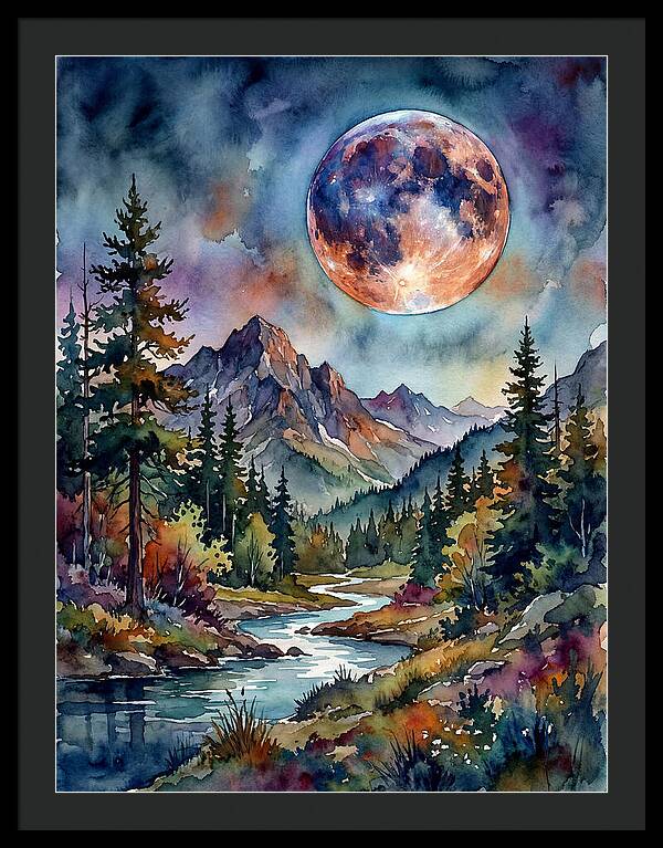Full Moon Over Mountain Stream