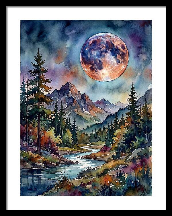 Full Moon Over Mountain Stream