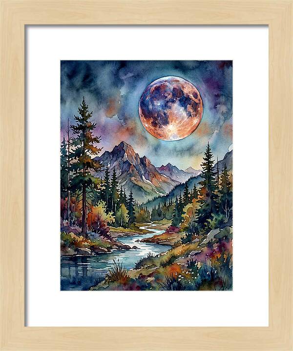 Full Moon Over Mountain Stream